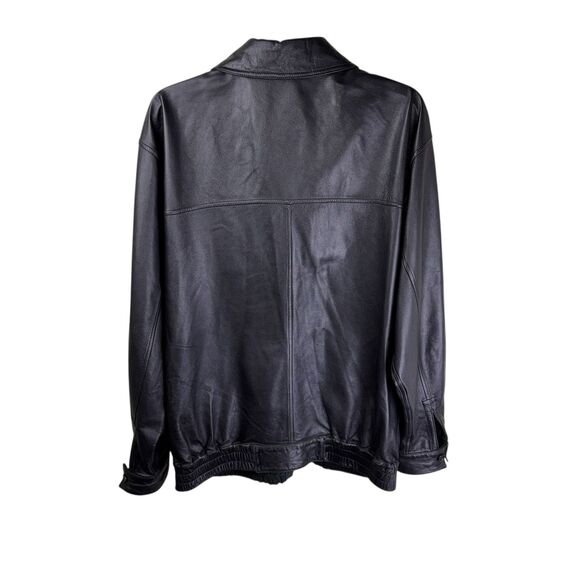 Missani Le Collezioni Jacket Mens Large Black Reversible Leather Suede Bomber - Picture 2 of 9
